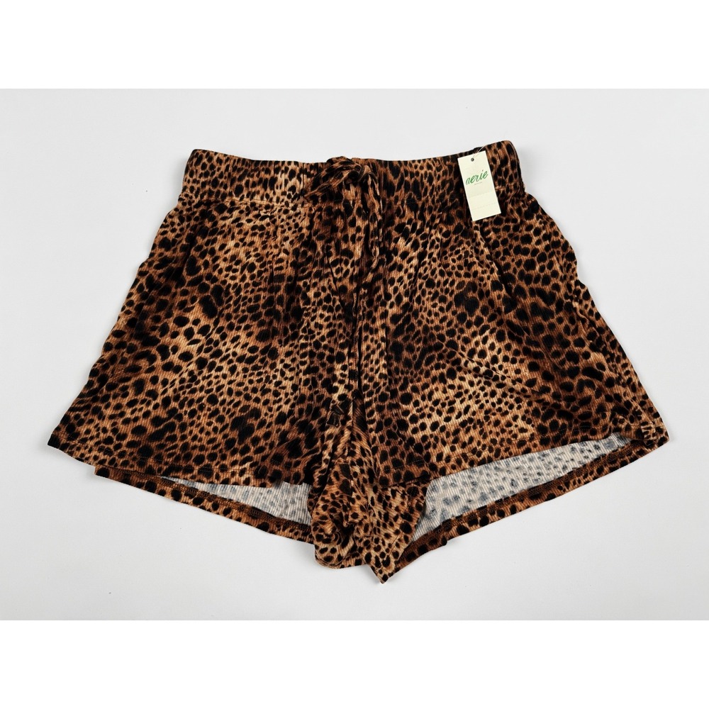 Aerie Leopard Print Real Soft Ribbed Lounge Shorts‎ Size XS